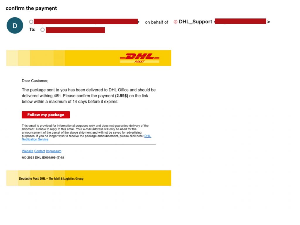 Phishing - Parcel Delivery