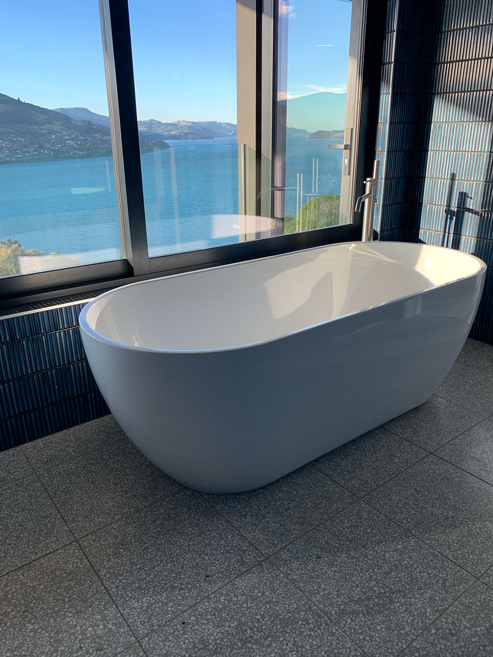bathroom overlooking water